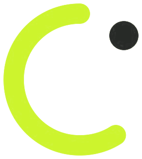 neon C with black dot
