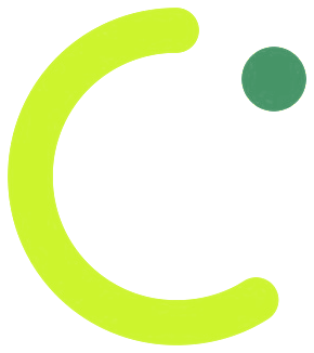neon C with green dot