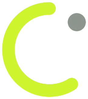 neon C with grey dot
